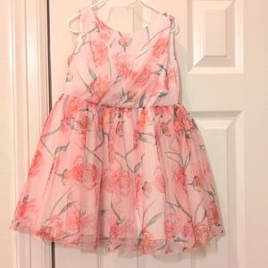 Abel & Lula Kids Dress With Roses Open Back Beautiful Sash Size 5T